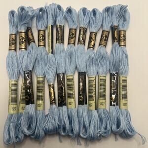 12 PACK - 827 DMC 6-Strand Embroidery Cotton 8.7yd-Very Light Blue BRAND NEW